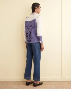 Men BODE Patchwork Napkin Long Sleeve Shirt