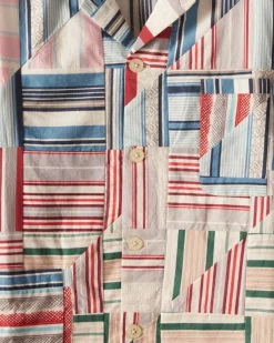 Men BODE Patchwork Oxford Long Sleeve Shirt