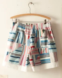 Men BODE Patchwork Oxford Shorts