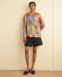 Men BODE Patchwork Tumbleweed Long Sleeve Shirt