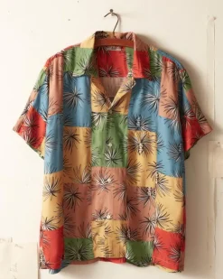 Men BODE Patchwork Tumbleweed Short Sleeve Shirt