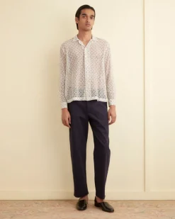 Men BODE Petal Lace Long Sleeve Shirt