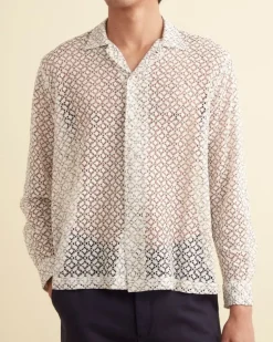 Men BODE Petal Lace Long Sleeve Shirt