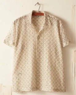 Men BODE Petal Lace Short Sleeve Shirt
