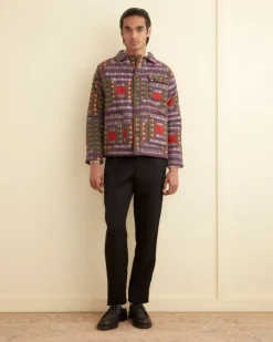 Men BODE Plaid Log Cabin Quilt Jacket