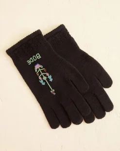 Men BODE Pointelle Gloves - Black