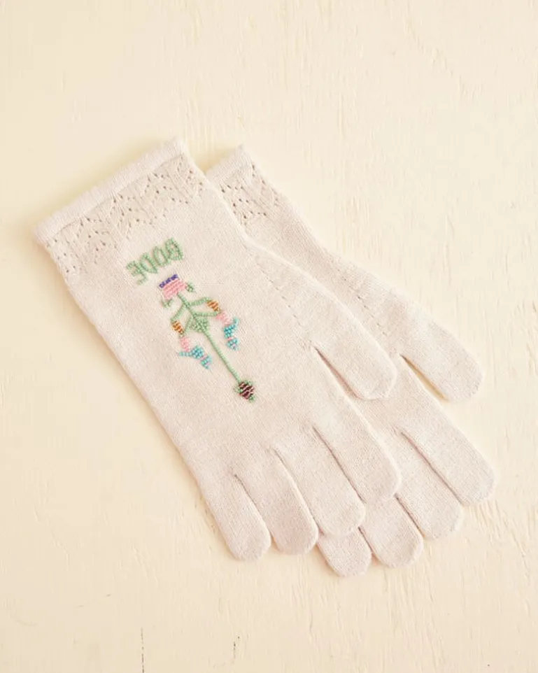 Men BODE Pointelle Gloves - Cream