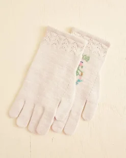 Men BODE Pointelle Gloves - Cream