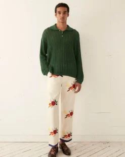 Men BODE Pointelle Polo Long Sleeve