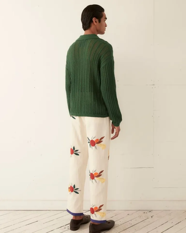 Men BODE Pointelle Polo Long Sleeve