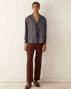 Men BODE Polka Dot Micro Tie Long Sleeve Shirt