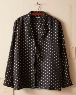 Men BODE Polka Dot Micro Tie Long Sleeve Shirt