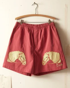Men BODE Pony Applique Shorts - Pink