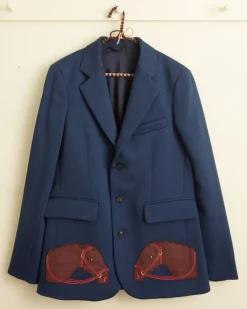 Men BODE Pony Applique Suit Jacket