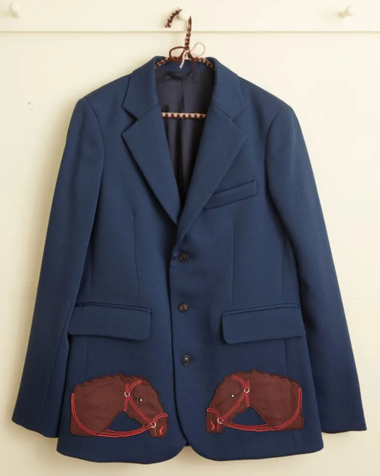 Men BODE Pony Applique Suit Jacket