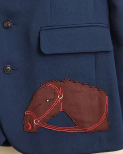 Men BODE Pony Applique Suit Jacket