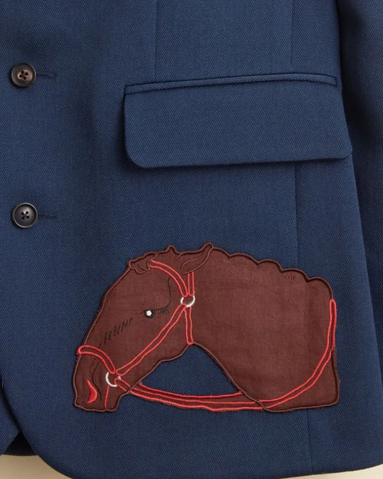 Men BODE Pony Applique Suit Jacket