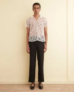 Men BODE Primrose Lace Short Sleeve Shirt