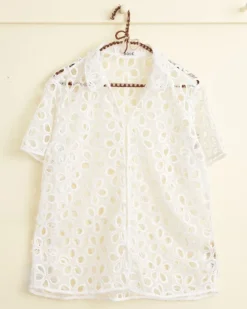 Men BODE Primrose Lace Short Sleeve Shirt