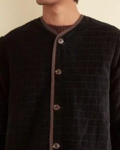 Men BODE Quilted Velvet Liner Coat
