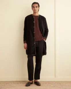 Men BODE Quilted Velvet Liner Coat