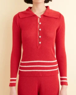 Women BODE Quincy Stripe Polo