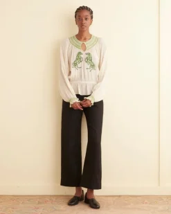 Women BODE Rearing Stallion Smocked Top