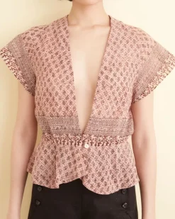 Women BODE Redbud Twist Top