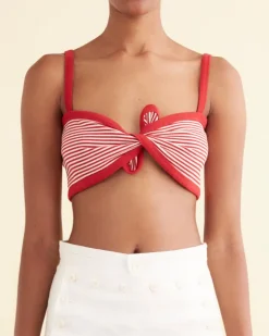 Women BODE Revere Stripe Bra