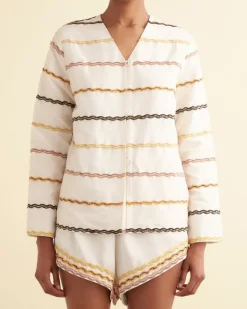 Women BODE Rickrack Stripe Bombora Jacket
