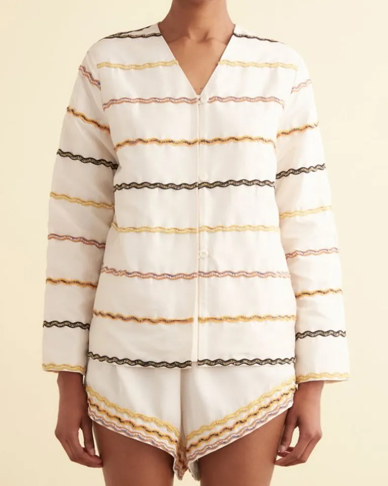 Women BODE Rickrack Stripe Bombora Jacket