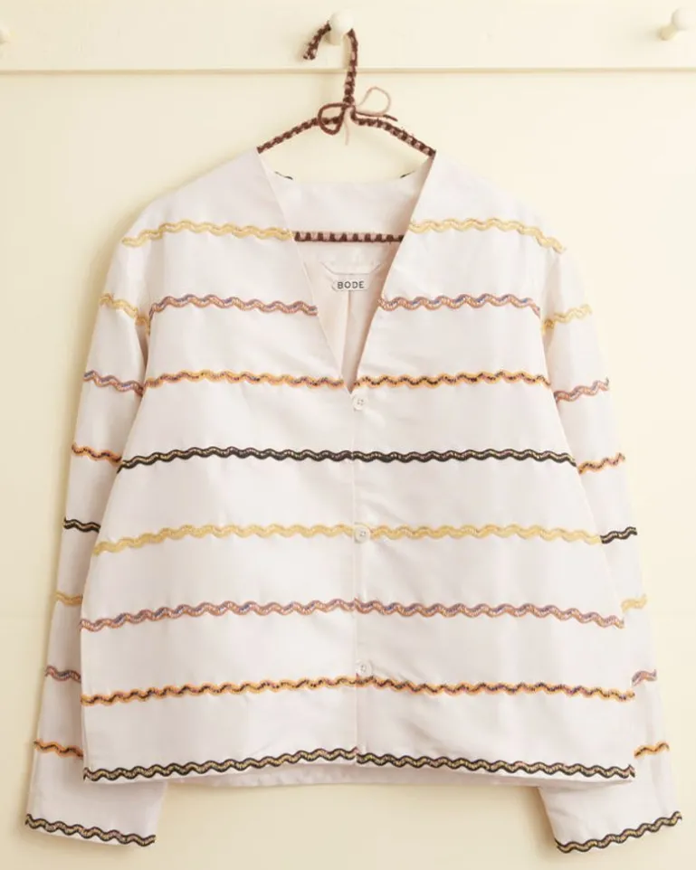 Women BODE Rickrack Stripe Bombora Jacket