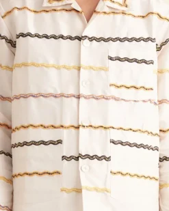 Men BODE Rickrack Stripe Long Sleeve Shirt