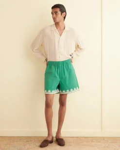 Men BODE Ripple Applique Shorts