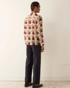 Men BODE Ripple Plaid Long Sleeve Shirt