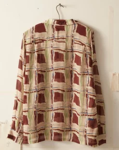 Men BODE Ripple Plaid Long Sleeve Shirt