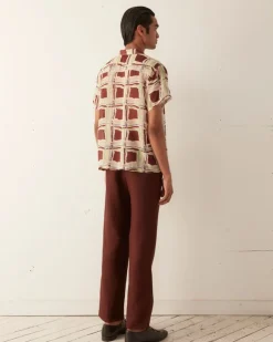 Men BODE Ripple Plaid Short Sleeve Shirt