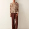 Men BODE Riviera Print Long Sleeve Shirt