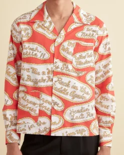 Men BODE Rodeo Slogans Long Sleeve Shirt