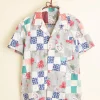 Men BODE Rose Checkerboard Short Sleeve Shirt