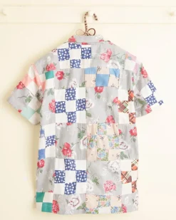 Men BODE Rose Checkerboard Short Sleeve Shirt