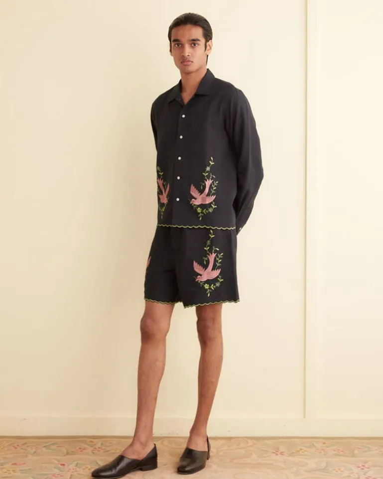 Men BODE Rosefinch Long Sleeve Shirt