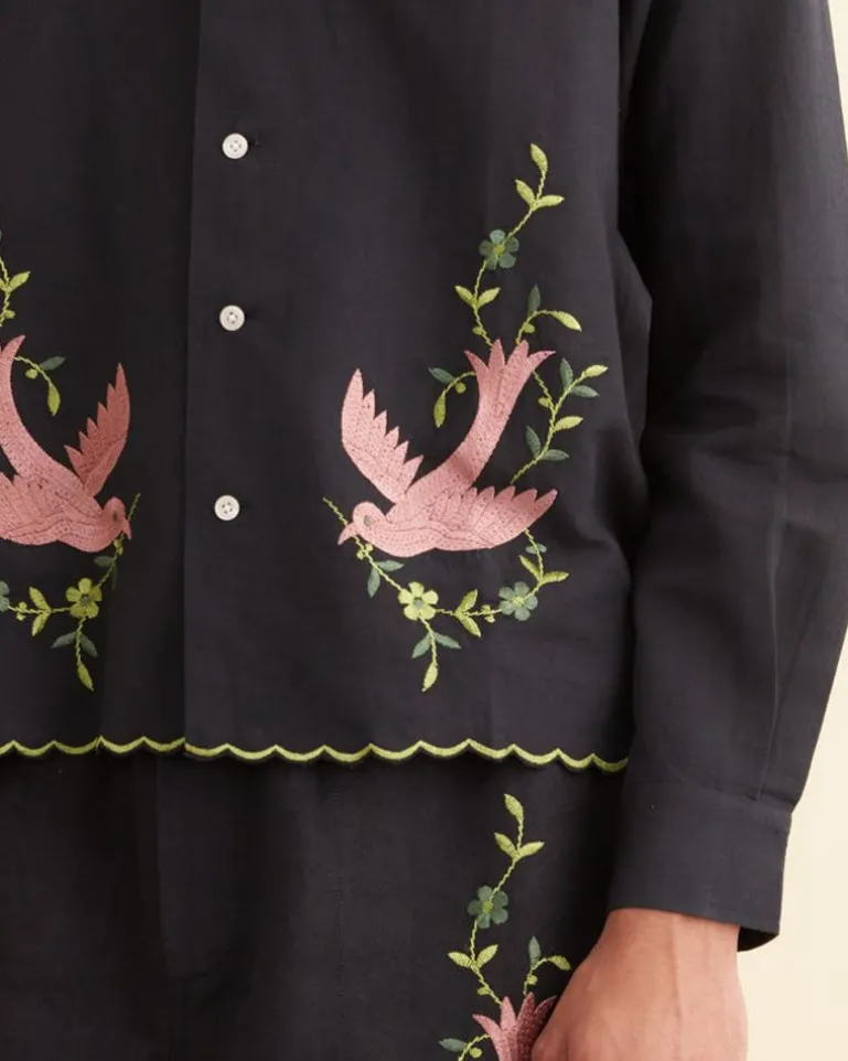 Men BODE Rosefinch Long Sleeve Shirt