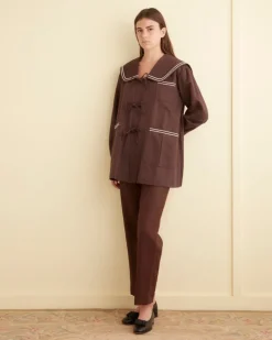 Women BODE Sailor Coat - Brown