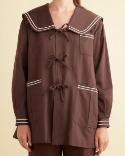Women BODE Sailor Coat - Brown