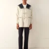 Men BODE Sailor Coat - Cream Navy