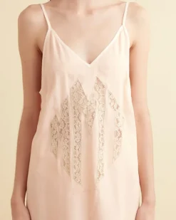 Women BODE Salmon Monogram Dress - M