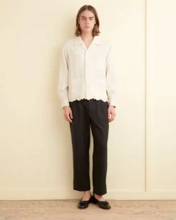 Men BODE Scalloped Acorn Long Sleeve Shirt
