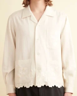 Men BODE Scalloped Acorn Long Sleeve Shirt
