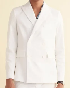 Men BODE Seersucker Double-Breasted Suit Jacket